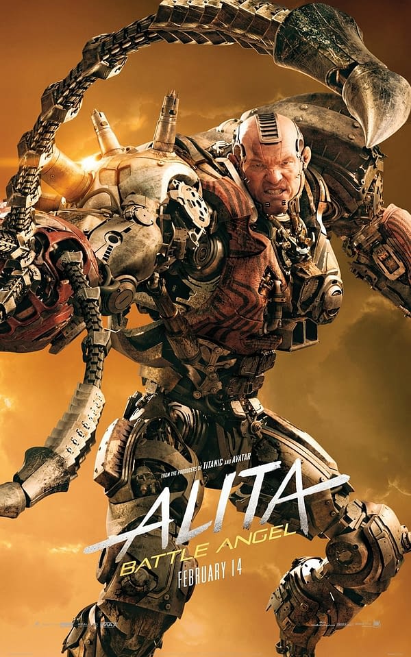 10 Character Posters from 'Alita Battle Angel' [with Killer Robots]