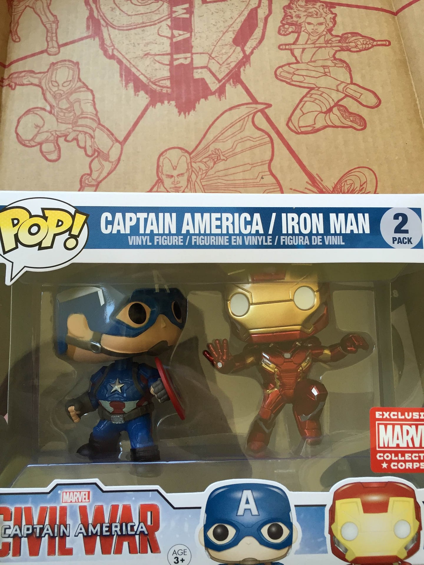 captain america civil war funko pop 2 pack