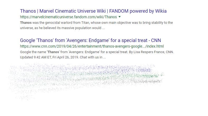 Google Like Thanos Starts Snapping In New Easter Egg Ahead