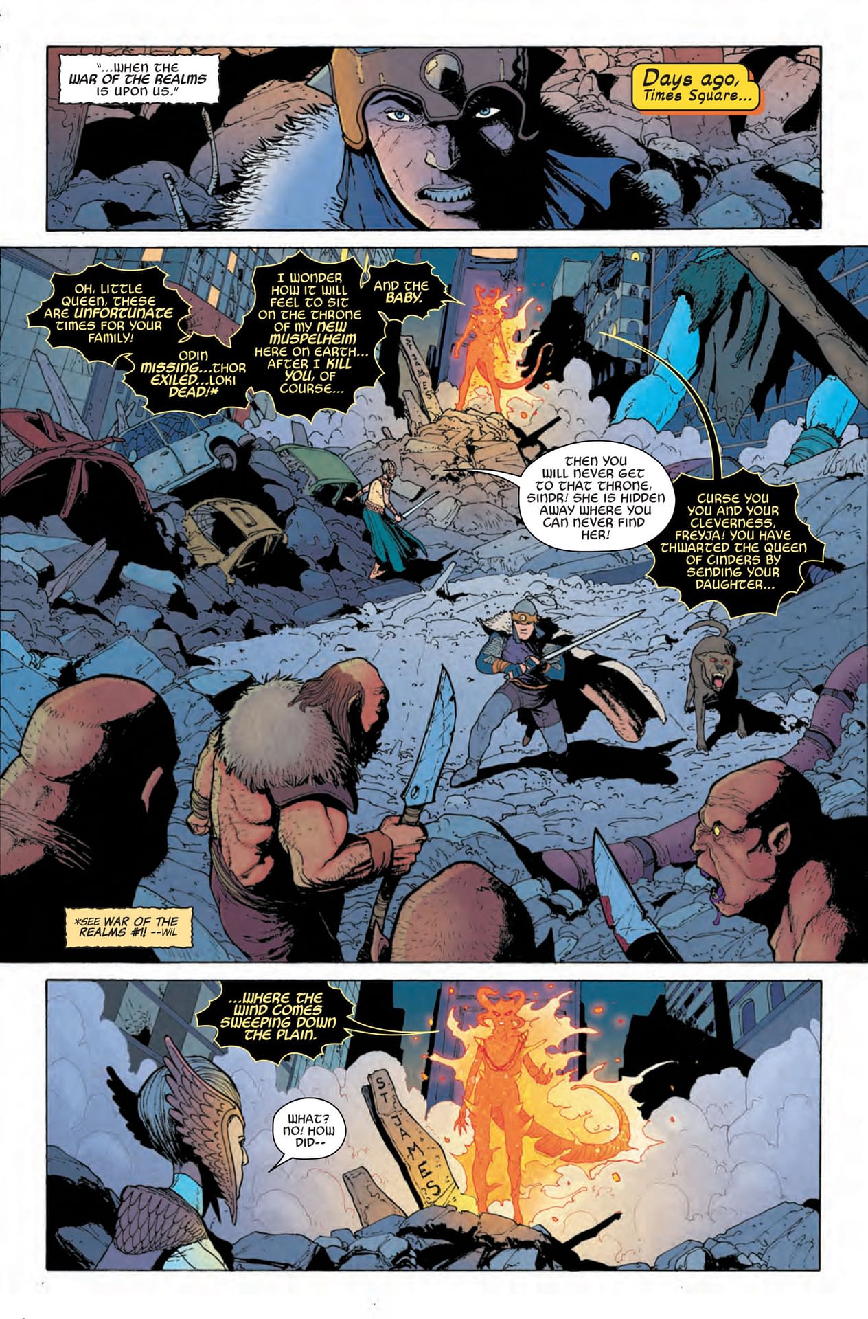 Freya Gives the Sex Talk to Thor and Balder in War of the Realms: Journey Into Mystery #1