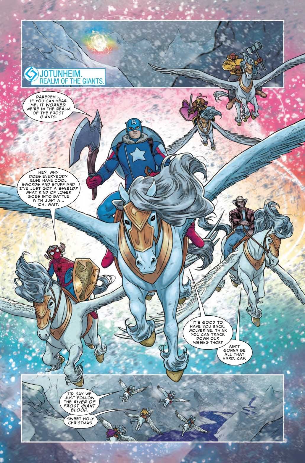 Daredevil Becomes a God and the Avengers Get Flying Horses in War of the Realms #3 (Preview)